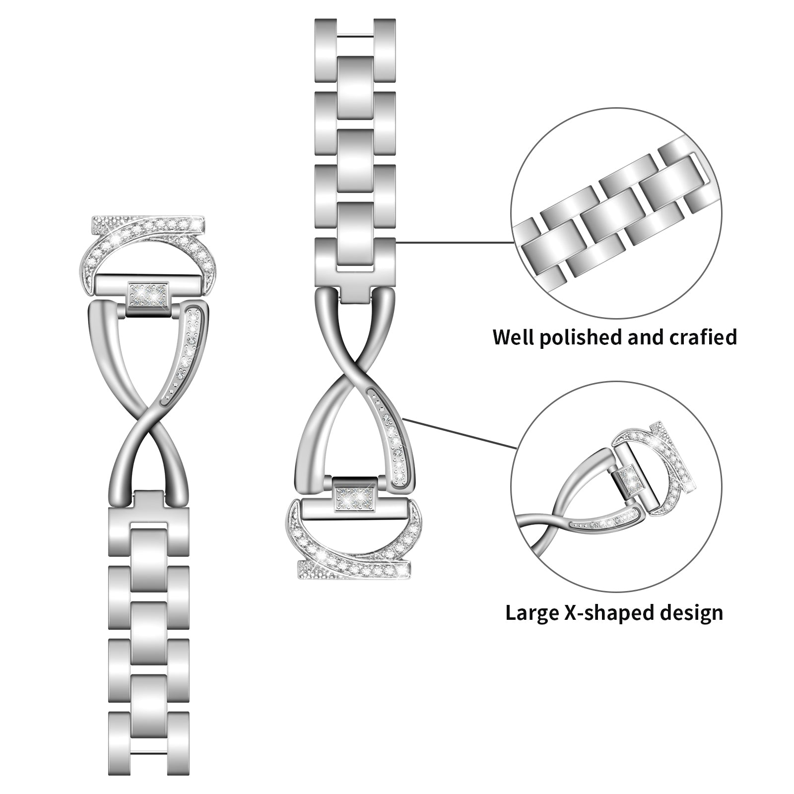 20mm Watch Strap for Samsung Galaxy Watch6 40mm 44mm Watch6 Classic 43mm 47mm Watch 5 40mm 44mm Watch4 40mm 44mm Rhinestones Decor Alloy Wrist Band 20mm Watch Strap for Samsung Galaxy Watch6 40mm 44mm Watch6 Classic 43mm 47mm Watch 5 40mm 44mm Watch4 40mm 44mm Rhinestones Decor Alloy Wrist Band